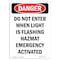 Signmission OSHA Danger Sign, 10" Height, Rigid Plastic, Do Not Enter When Light Is Flashing, Portrait OS-DS-P-710-V-2142 - alternate 1